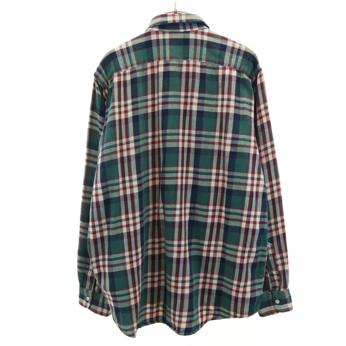 L.L.Bean エルエルビーン 80s ヴィンテージ チェック柄 長袖 ボタンダウンシャツ L グリーン アウトドア メンズ