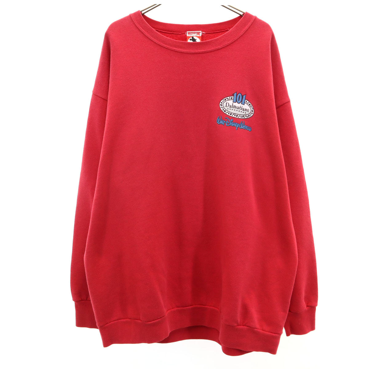 MICKEY.INC 90s USA製 オールド バック 101 Dalmatians プリント 長袖 スウェット XXL レッド ディズニー 裏起毛 ビッグサイズ メンズ