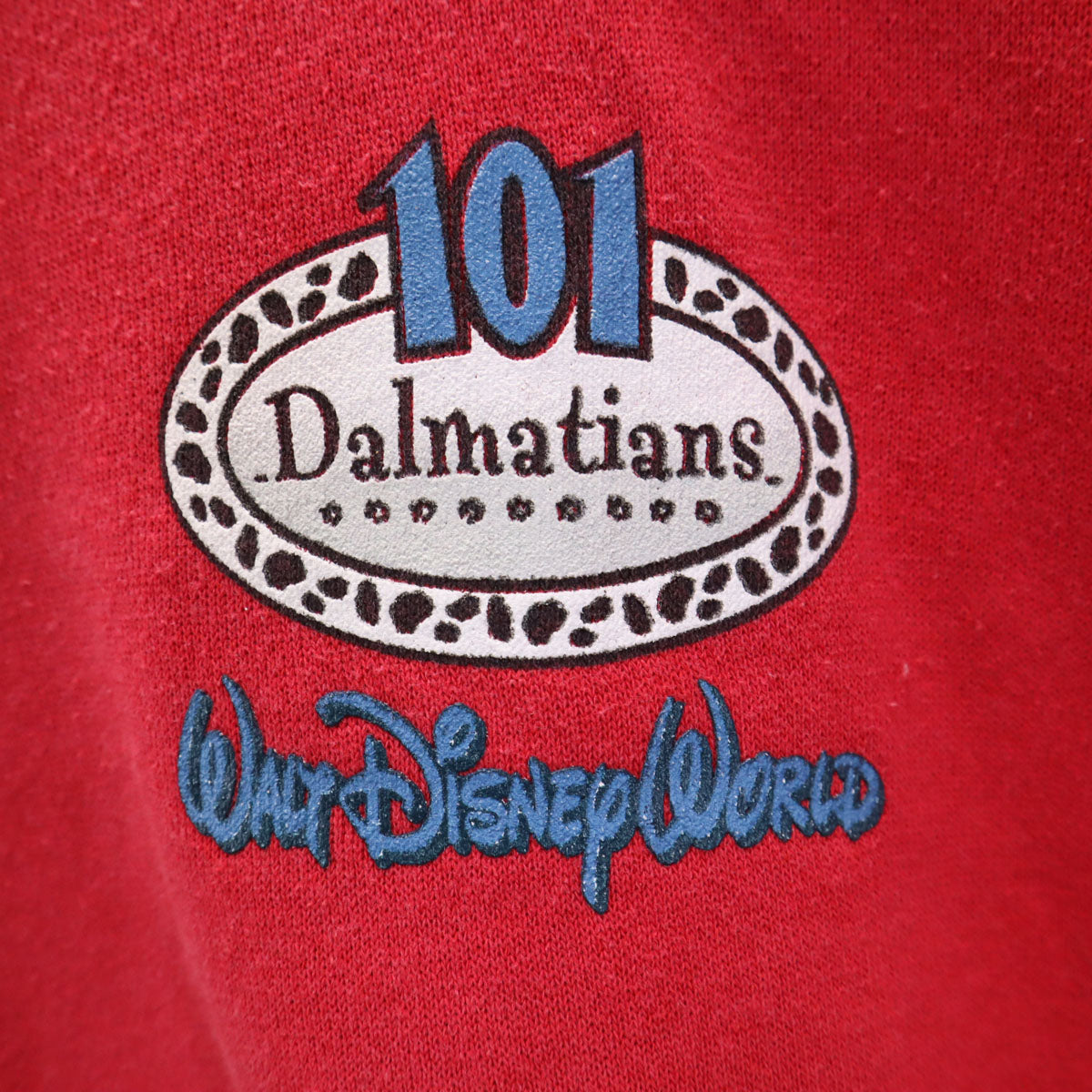 MICKEY.INC 90s USA製 オールド バック 101 Dalmatians プリント 長袖 スウェット XXL レッド ディズニー 裏起毛 ビッグサイズ メンズ