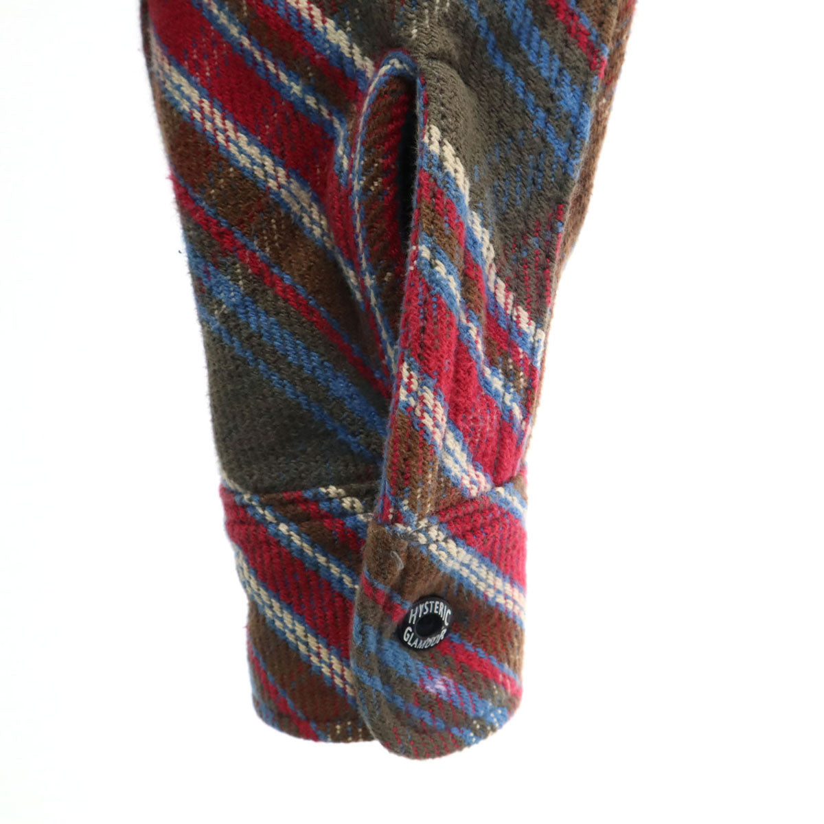 HYSTERIC GLAMOUR ヒステリックグラマー 日本製 チェック柄 長袖 ネルシャツ S ブラウン系 メンズ