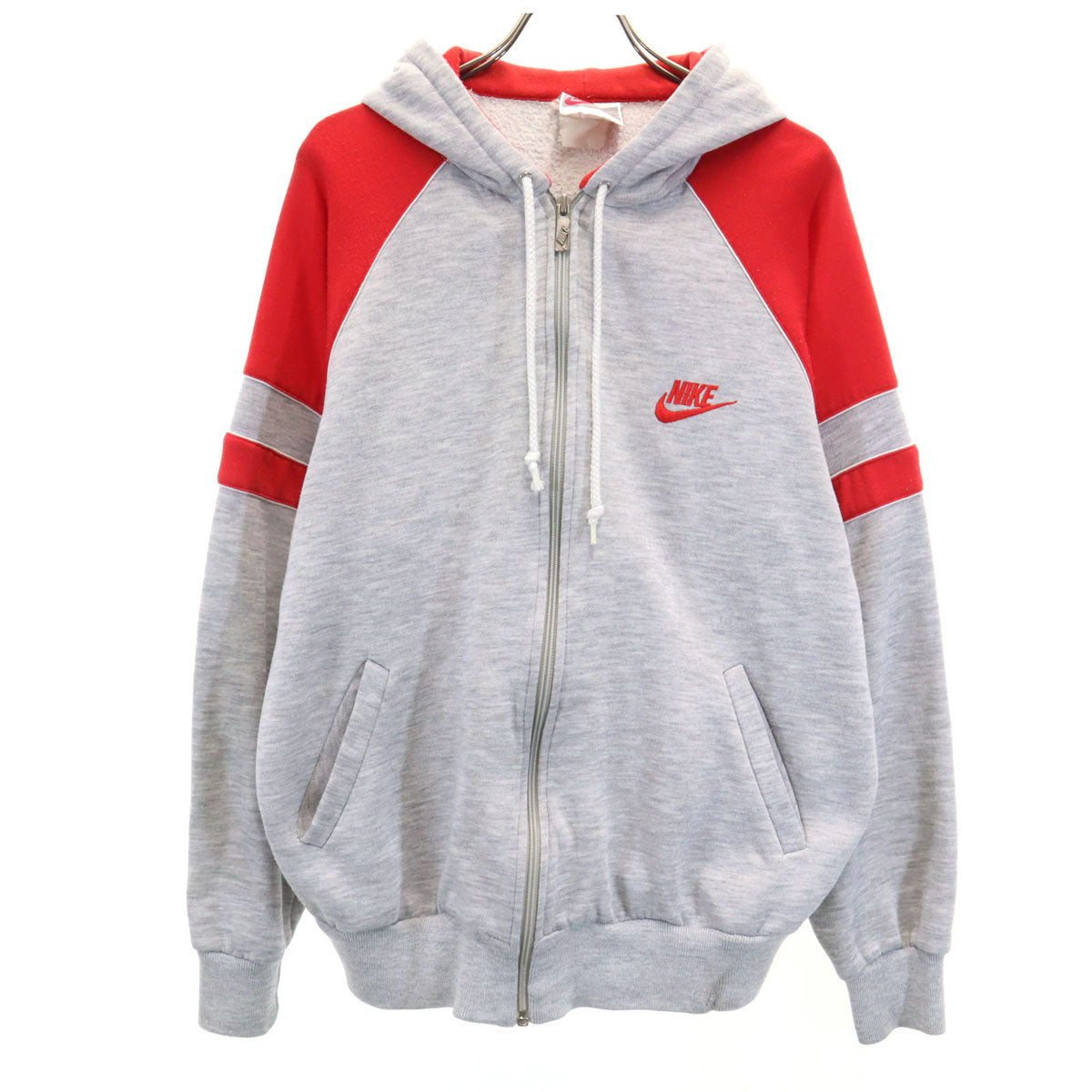 NIKE ナイキ 90s オールド 銀タグ 長袖 スウェット ジップパーカー L グレー系 裏起毛 メンズ