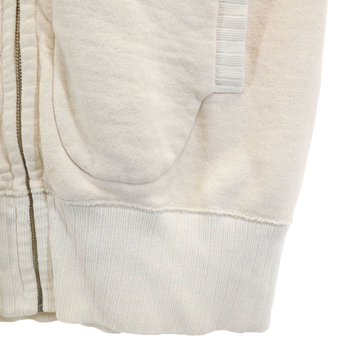 Nigel Cabourn ナイジェルケーボン 日本製 長袖 スウェット ジップパーカー 46 ベージュ メンズ