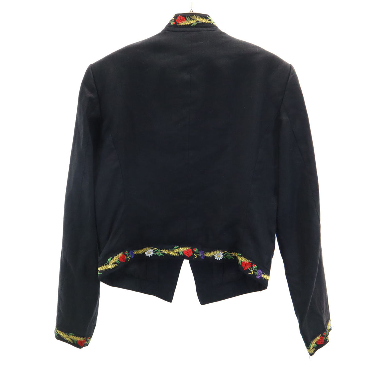 KENZO ケンゾー 90s 日本製 リネン オールド チロリアン ジャケット M 黒 レディース