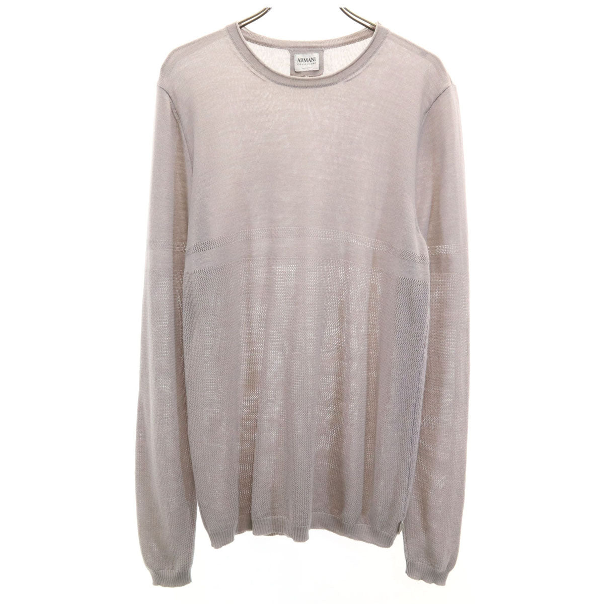 ARMANI アルマーニ イタリア製 長袖 セーター 48 グレー COLLEZIONI ニット メンズ