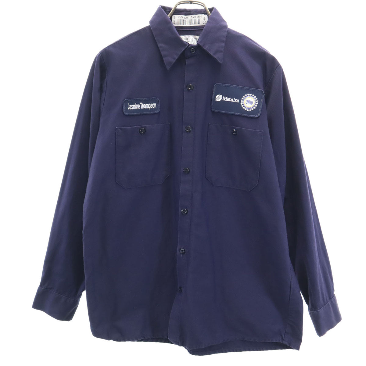 UniFirst ユニファースト 長袖 ワークシャツ M ネイビー メンズ