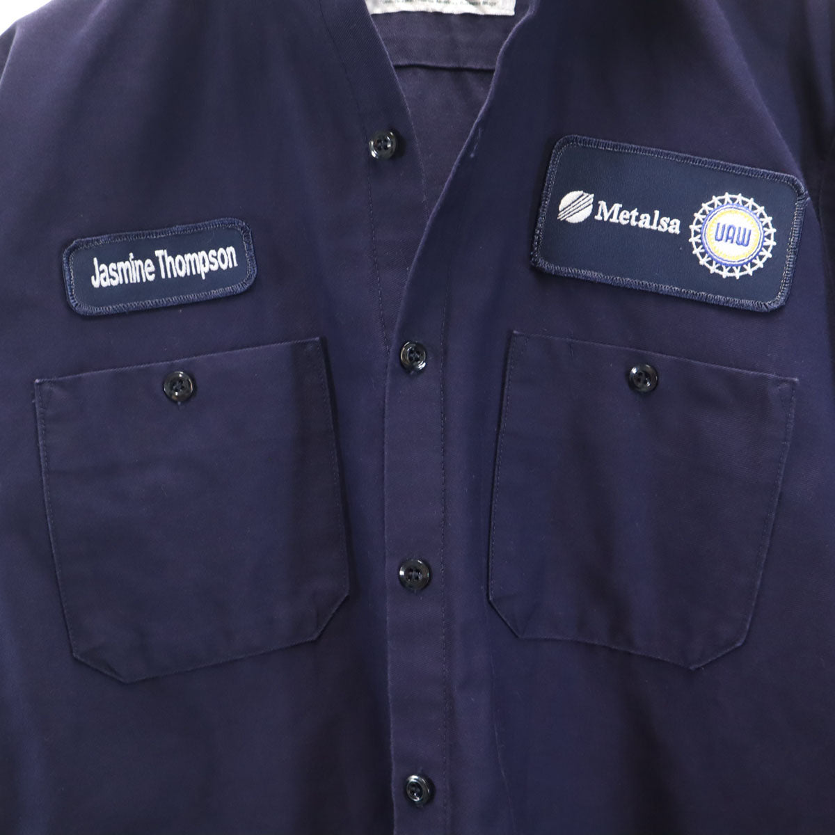 UniFirst ユニファースト 長袖 ワークシャツ M ネイビー メンズ