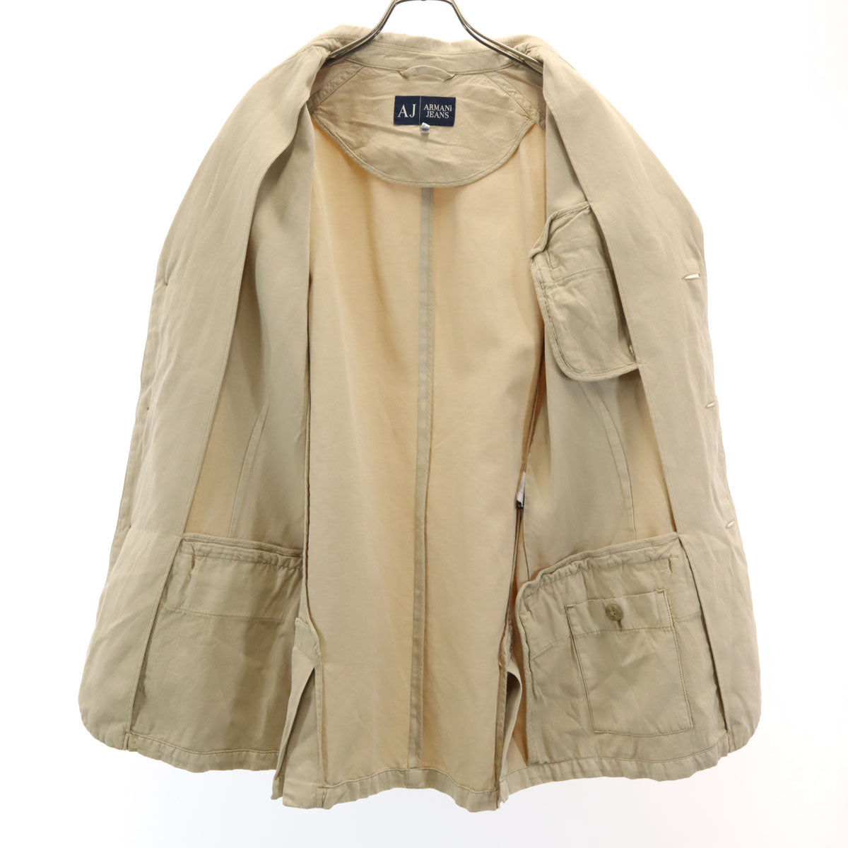 ARMANI JEANS アルマーニジーンズ イタリア製 リネンブレンド テーラードジャケット 30 ベージュ メンズ
