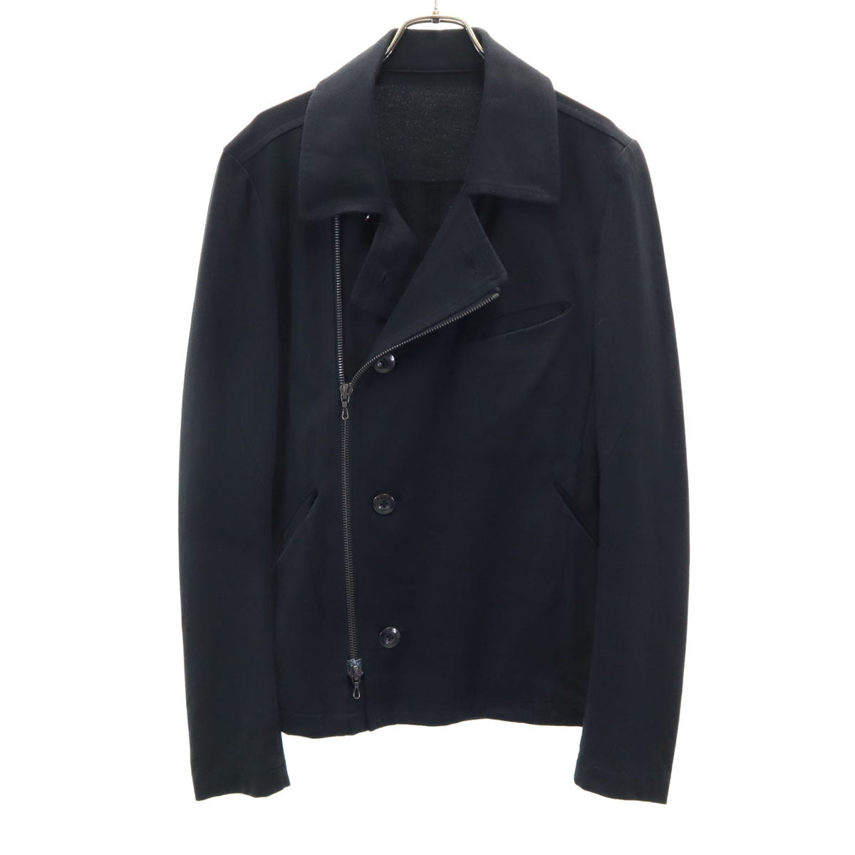 ATTACHMENT アタッチメント 日本製 ウールブレンド ライダース ピーコート 2 黒 メンズ