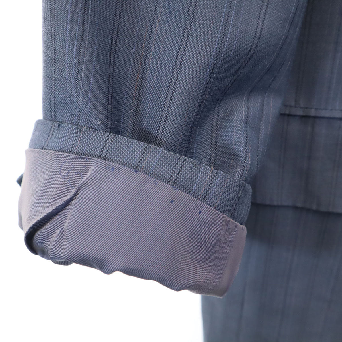 Christian Dior クリスチャンディオール 90s シルクブレンド オールド ストライプ柄 テーラードジャケット M グレー系 MONSIEUR メンズ