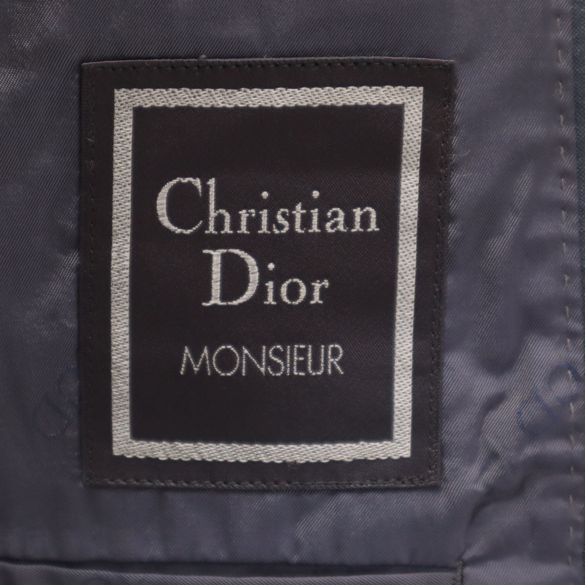 Christian Dior クリスチャンディオール 90s シルクブレンド オールド ストライプ柄 テーラードジャケット M グレー系 MONSIEUR メンズ