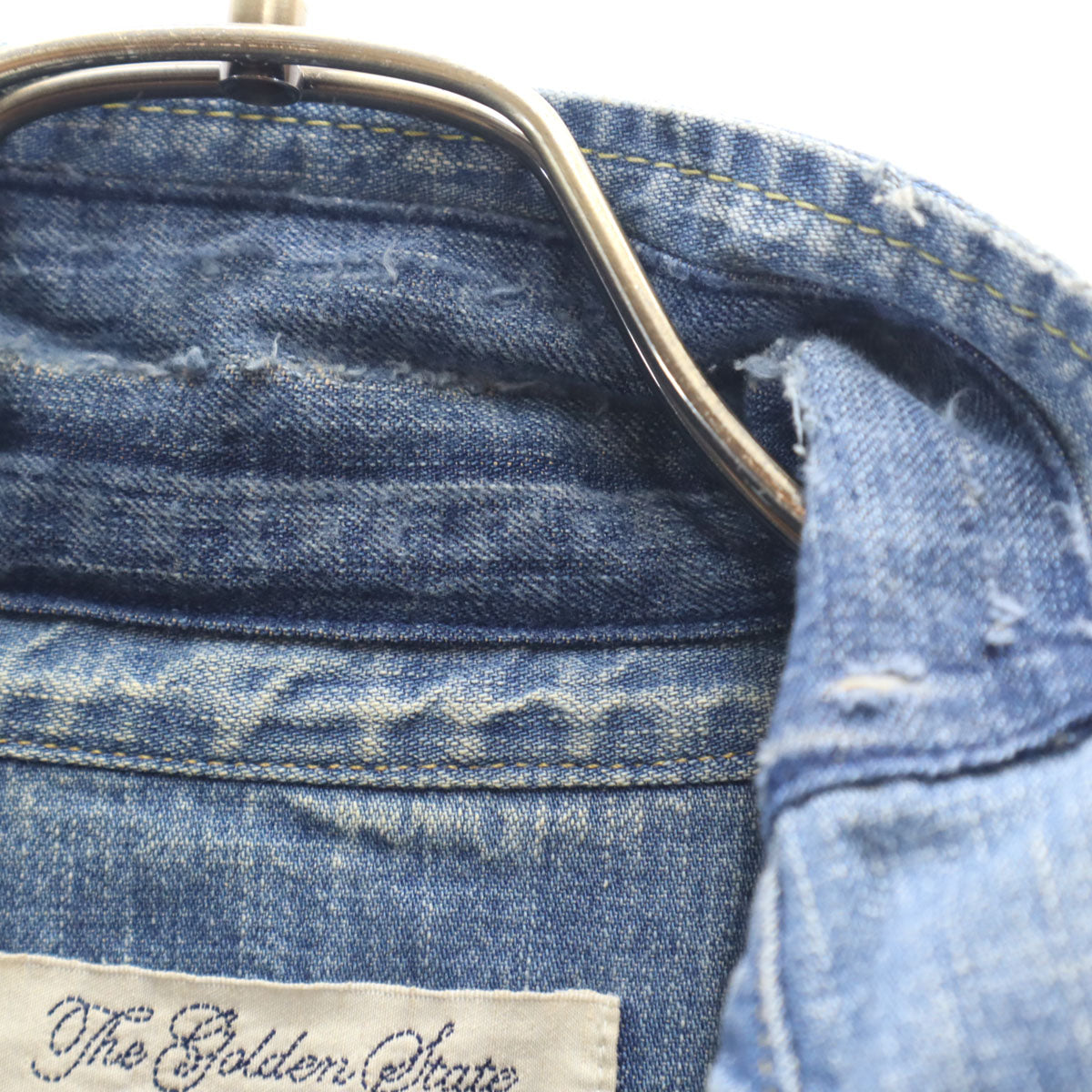 REMI RELIEF レミレリーフ 日本製 スタッズ 長袖 ダメージ加工 デニム ウエスタンシャツ S レディース