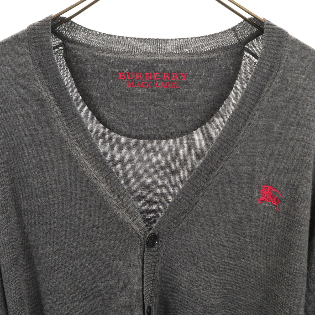 BURBERRY BLACK LABEL バーバリーブラックレーベル 長袖 ニットカーディガン 3 グレー 三陽商会 メンズ