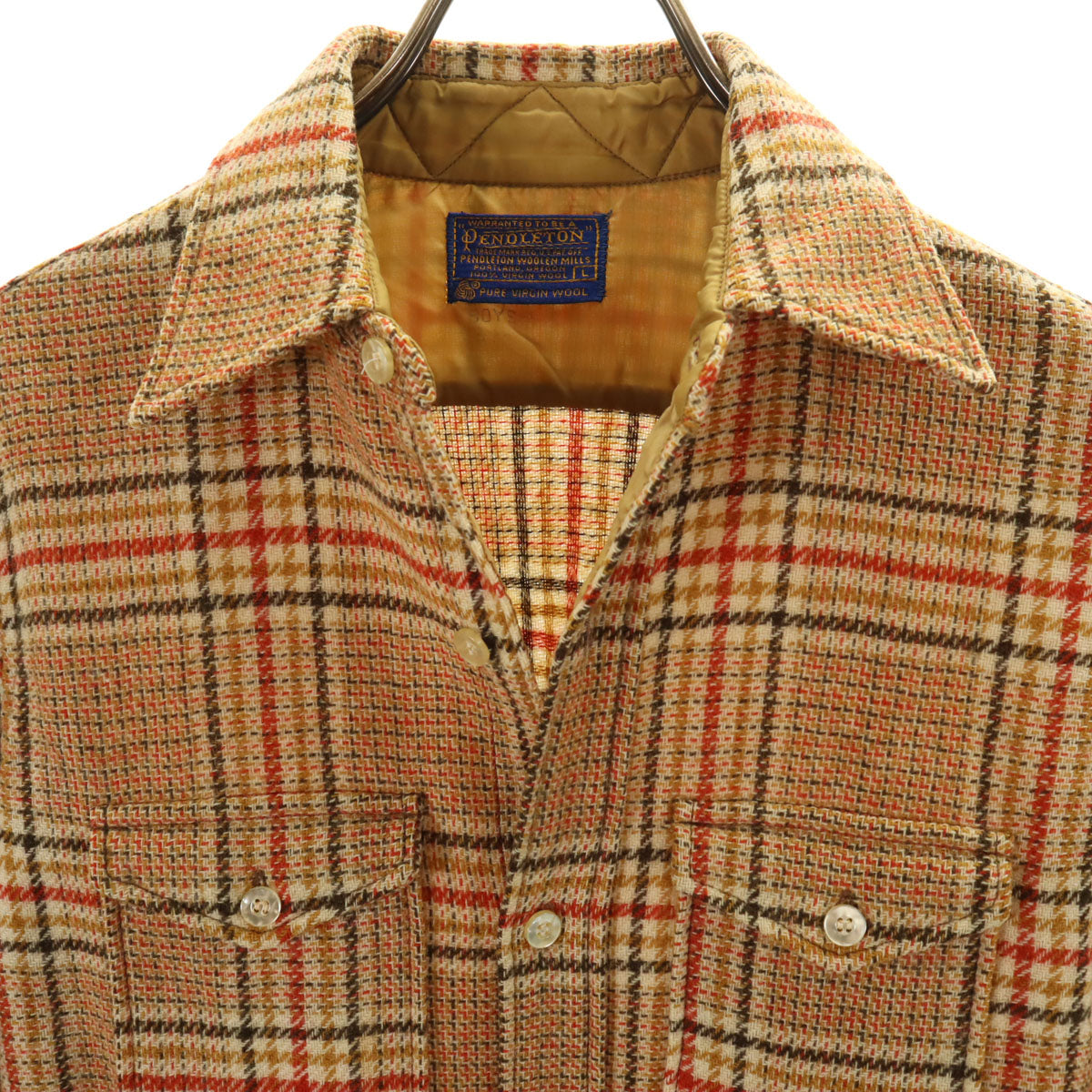 PENDLETON ペンドルトン 60s 70s ヴィンテージ 長袖 ウールシャツ L ブラウン系 レディース