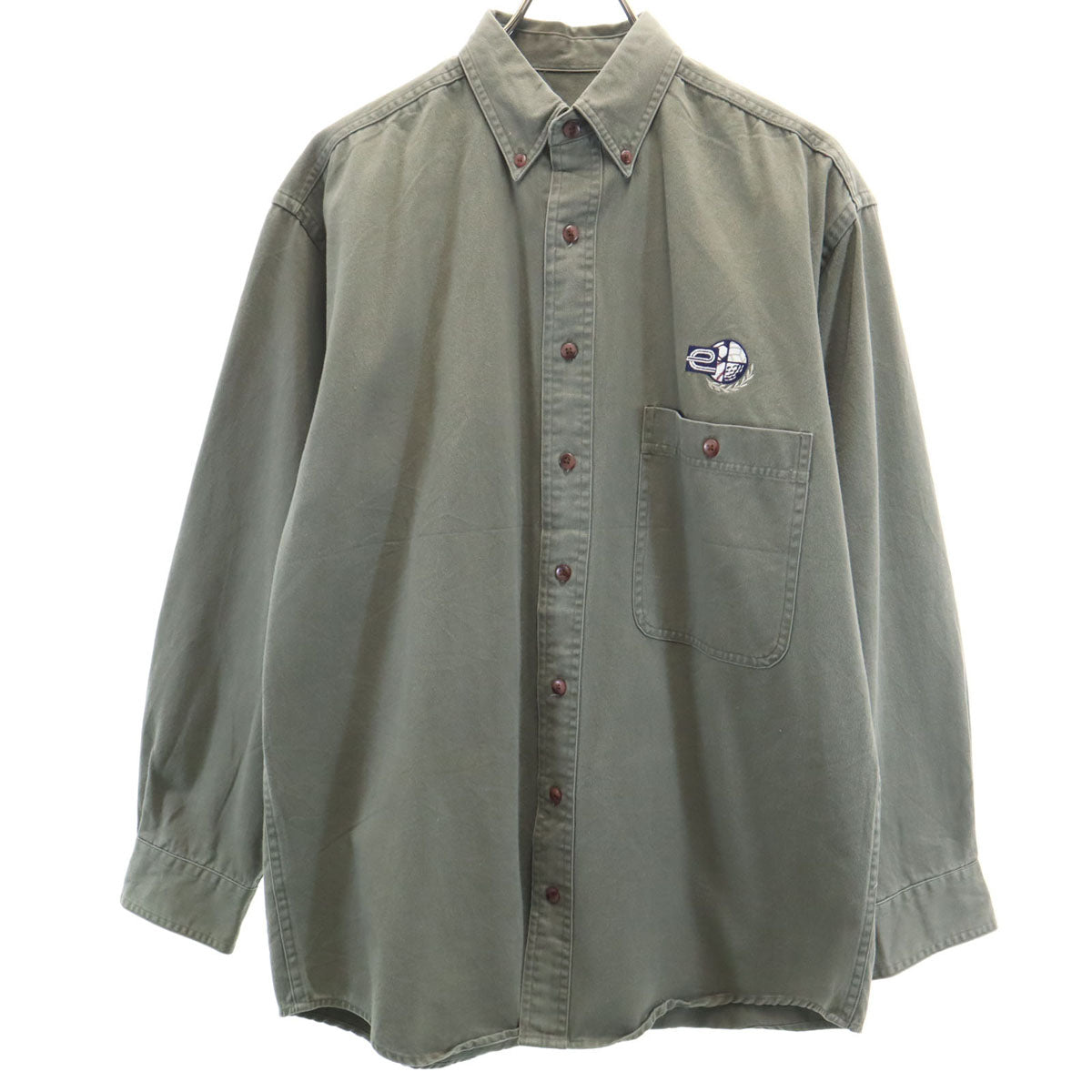 GEAR ギア 長袖 ボタンダウンシャツ S カーキ メンズ