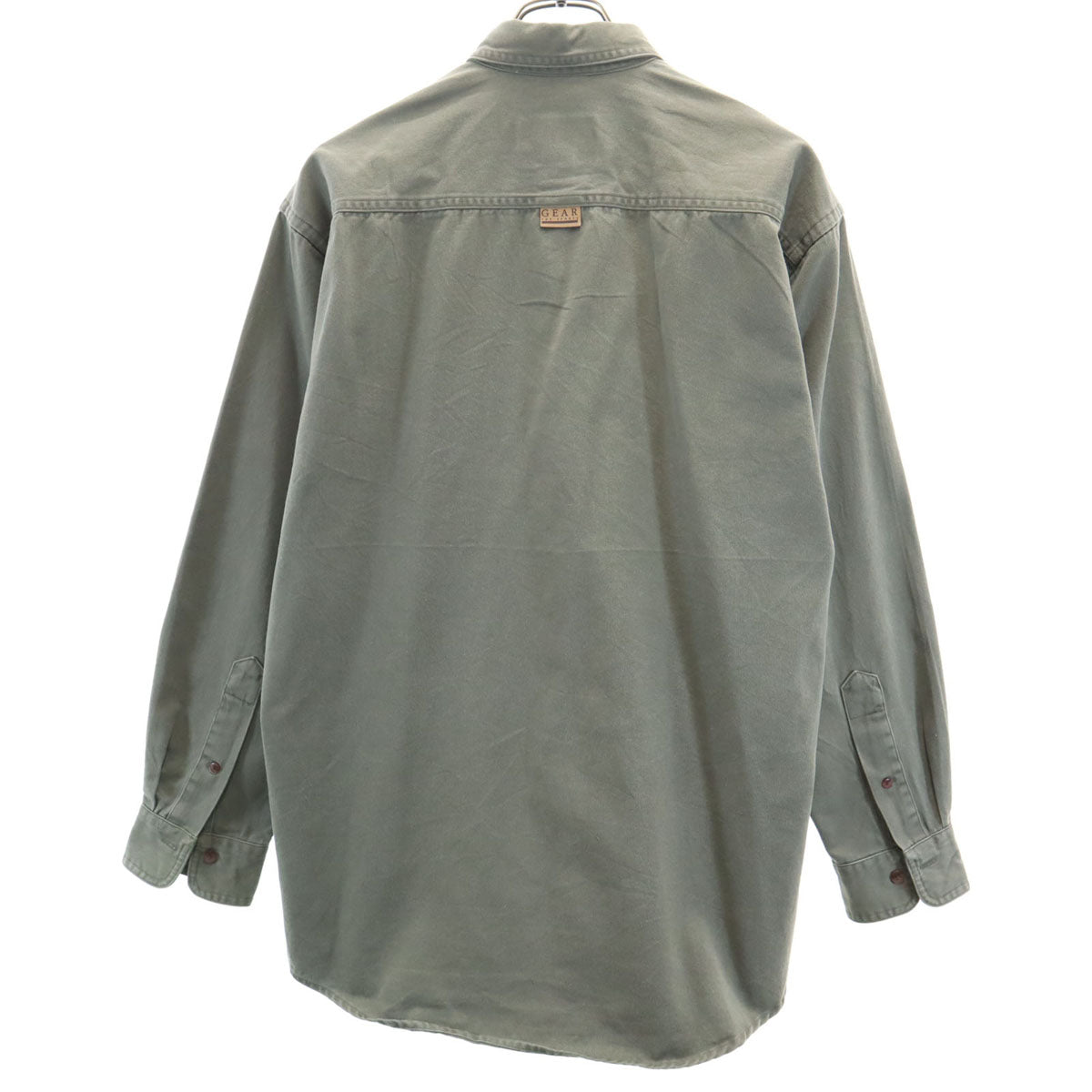 GEAR ギア 長袖 ボタンダウンシャツ S カーキ メンズ