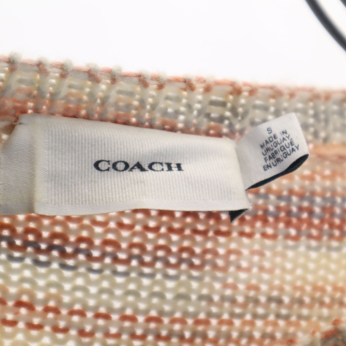 COACH コーチ ウールブレンド 総柄 長袖 セーター S ピンク ニット レディース