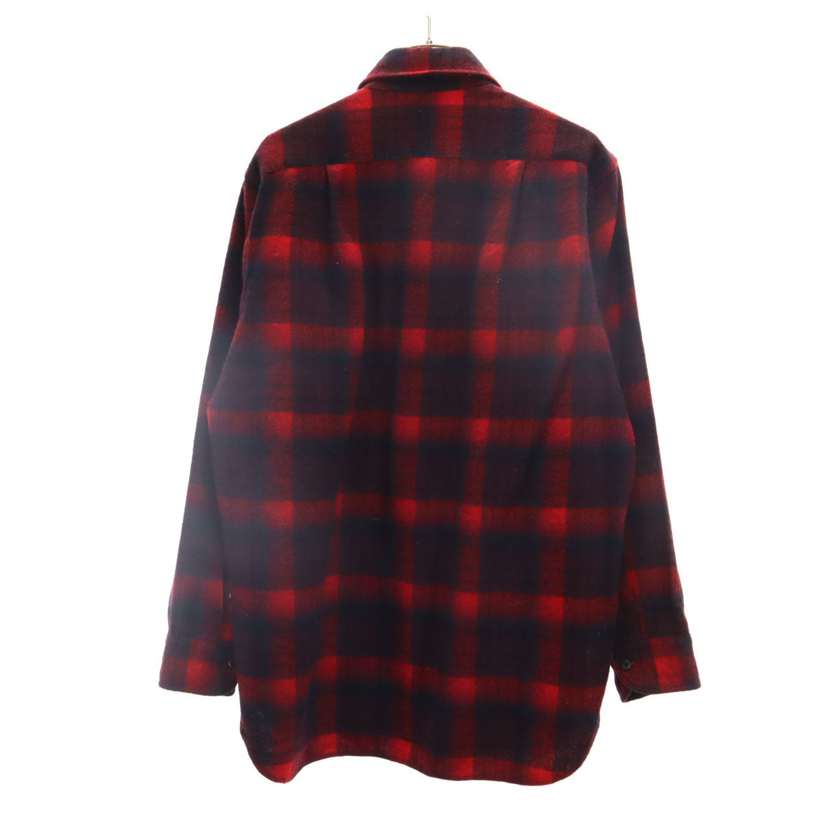 PENDLETON ペンドルトン 70s USA製 ウール ヴィンテージ チェック柄 長袖 シャツ 16 赤系 メンズ