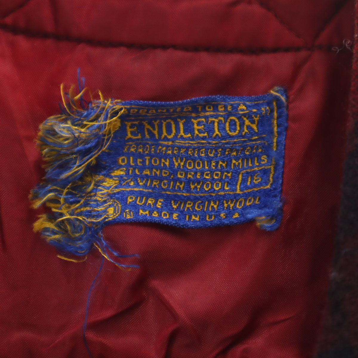 PENDLETON ペンドルトン 70s USA製 ウール ヴィンテージ チェック柄 長袖 シャツ 16 赤系 メンズ