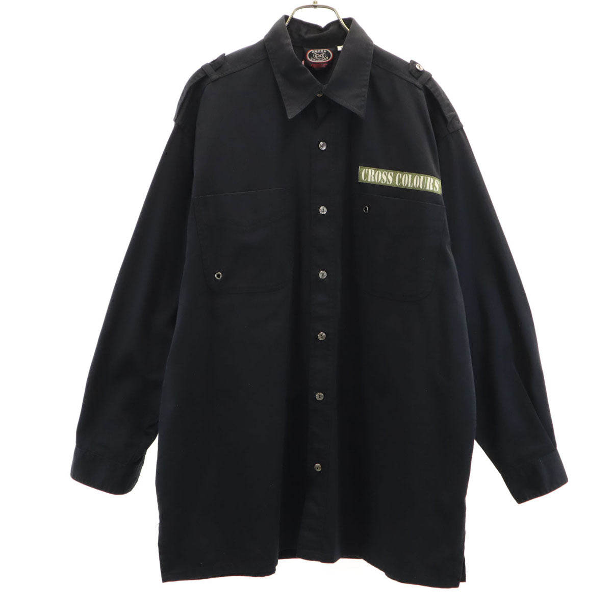 CROSS COLOURS Bruno Mars クロスカラーズ 長袖 ワークシャツ L ブラック メンズ