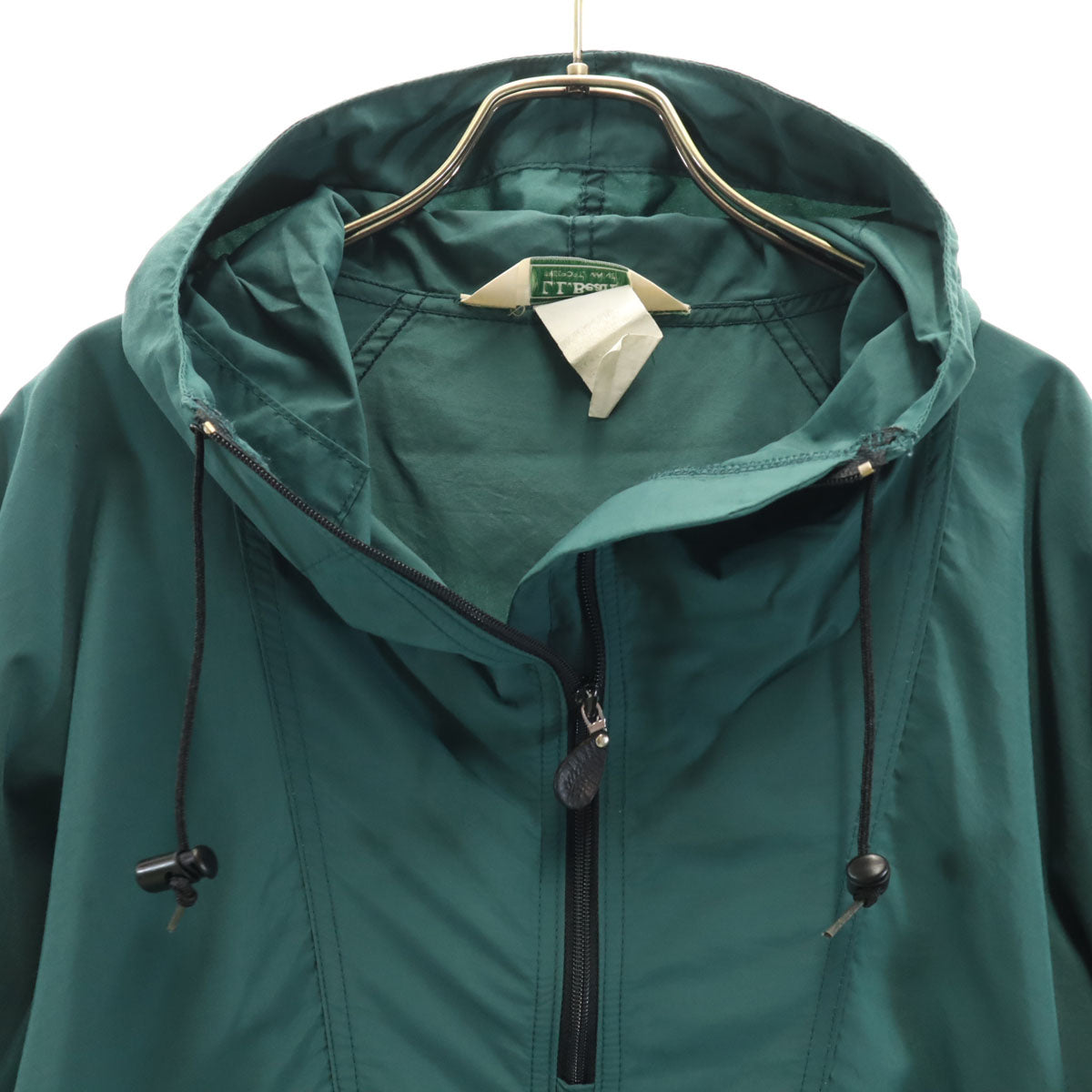 L.L.Bean エルエルビーン 80s USA製 ヴィンテージ 長袖 ハーフジップ アノラックパーカー M グリーン アウトドア メンズ