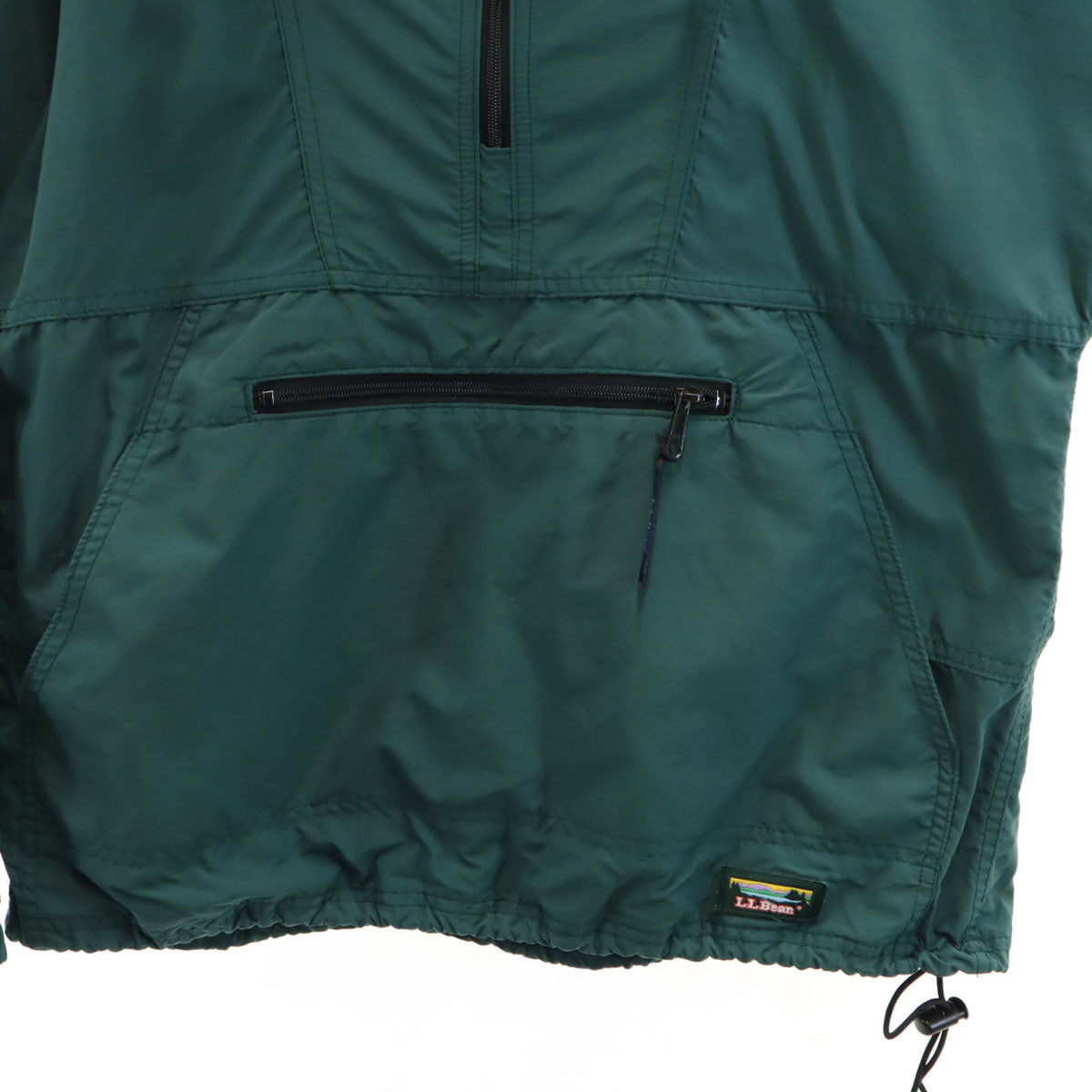 L.L.Bean エルエルビーン 80s USA製 ヴィンテージ 長袖 ハーフジップ アノラックパーカー M グリーン アウトドア メンズ
