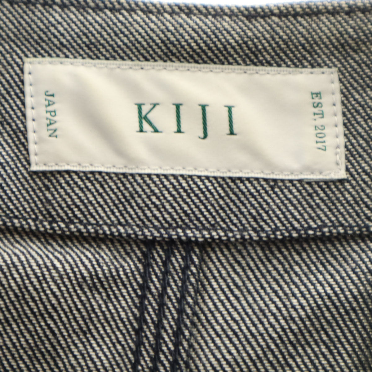 KIJI キジ 日本製 ノーカラー デニムジャケット 1 インディゴ メンズ