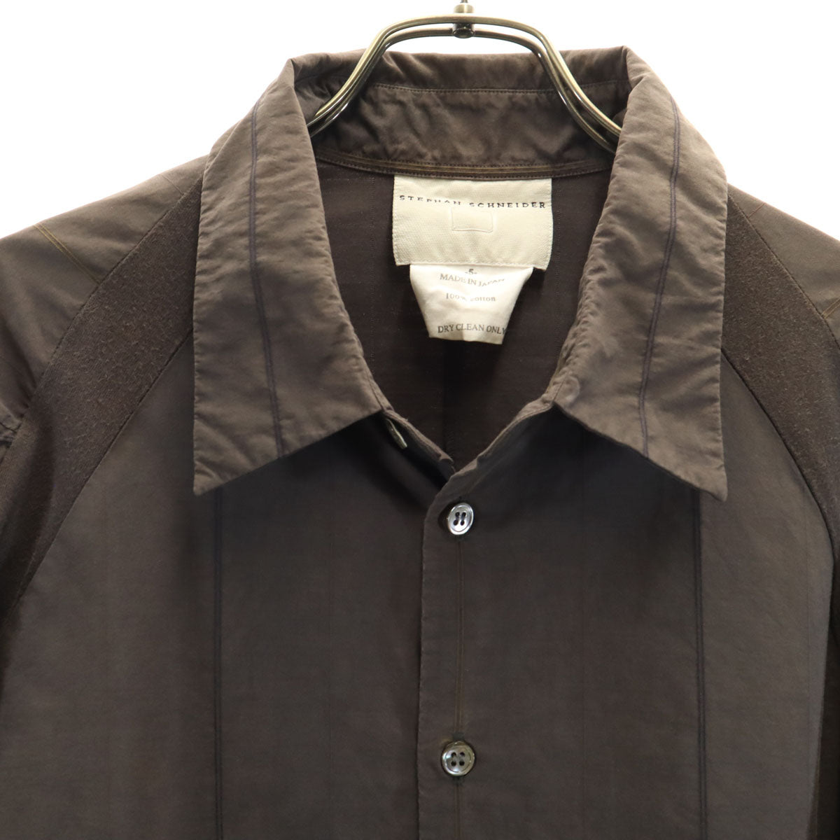 STEPHAN SCHNEIDER ステファンシュナイダー 日本製 長袖 コットンシャツ 5 チャコール メンズ
