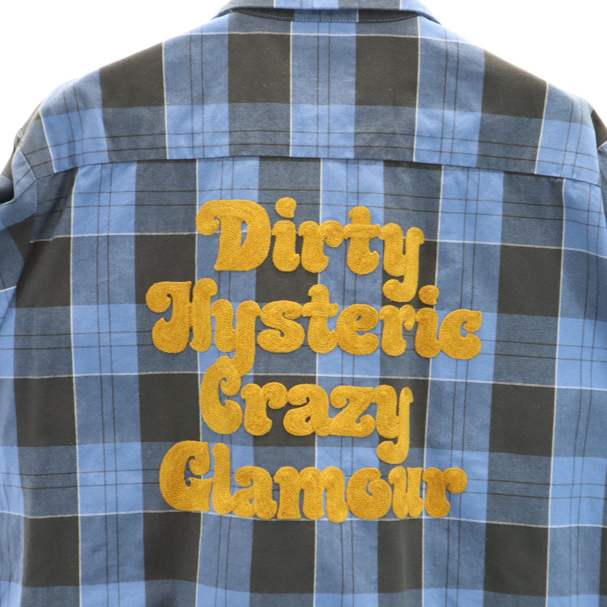 HYSTERIC GLAMOUR ヒステリックグラマー 日本製 チェック柄 長袖 コットンシャツ L ブルー系 メンズ