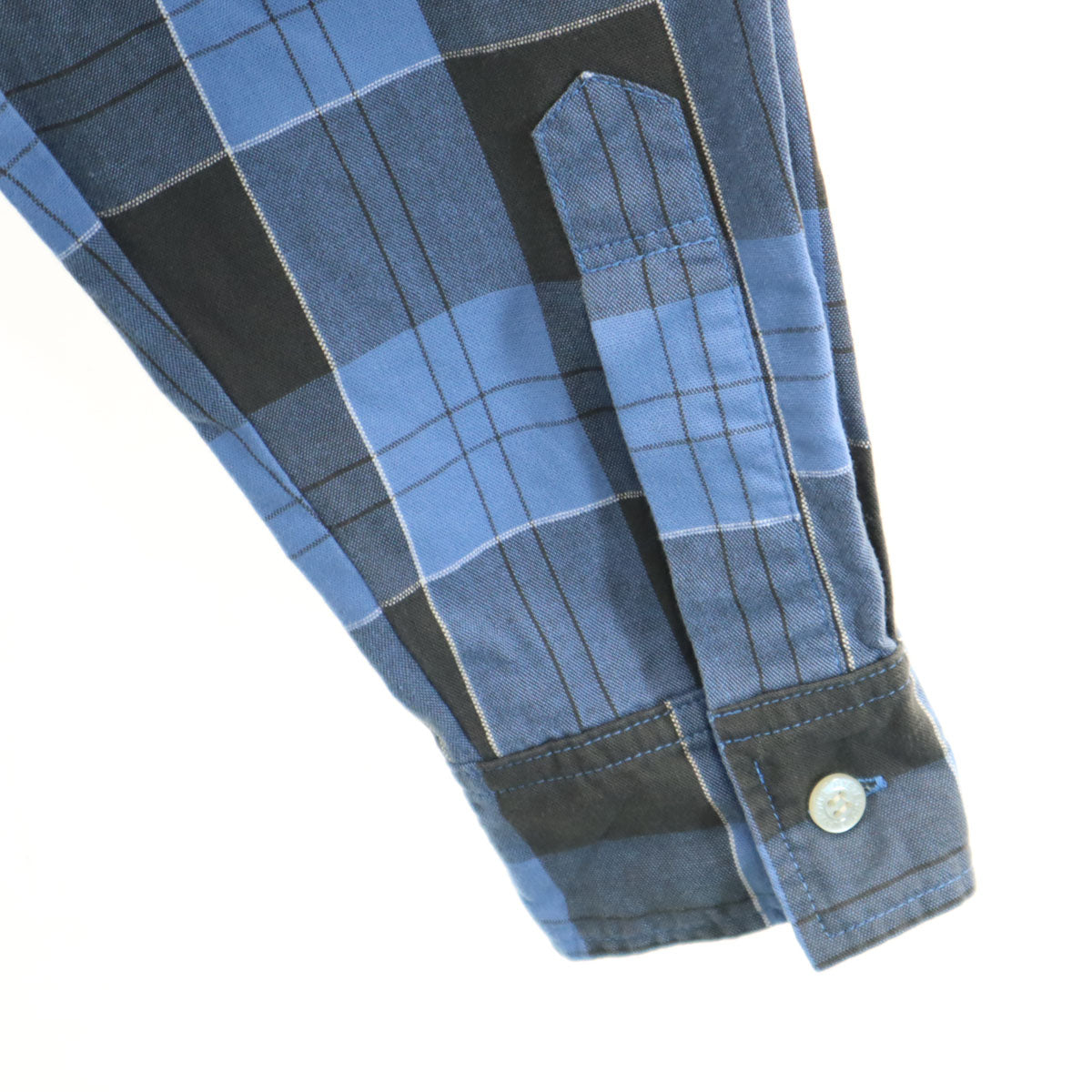 HYSTERIC GLAMOUR ヒステリックグラマー 日本製 チェック柄 長袖 コットンシャツ L ブルー系 メンズ