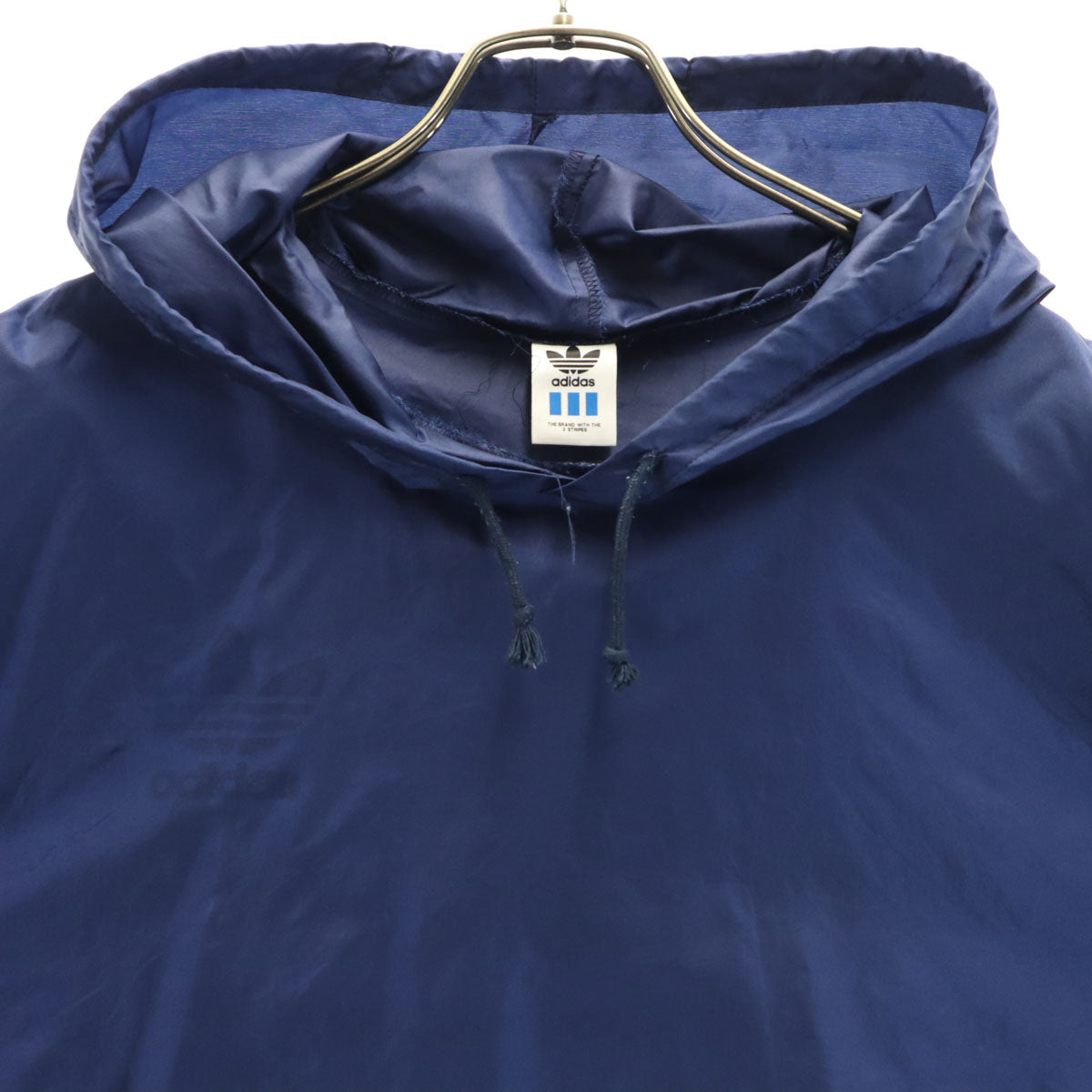 adidas アディダス 80s 日本製 ヴィンテージ バック ビッグトレフォイルロゴ トラックジャケット O ネイビー プルオーバー デサント メンズ