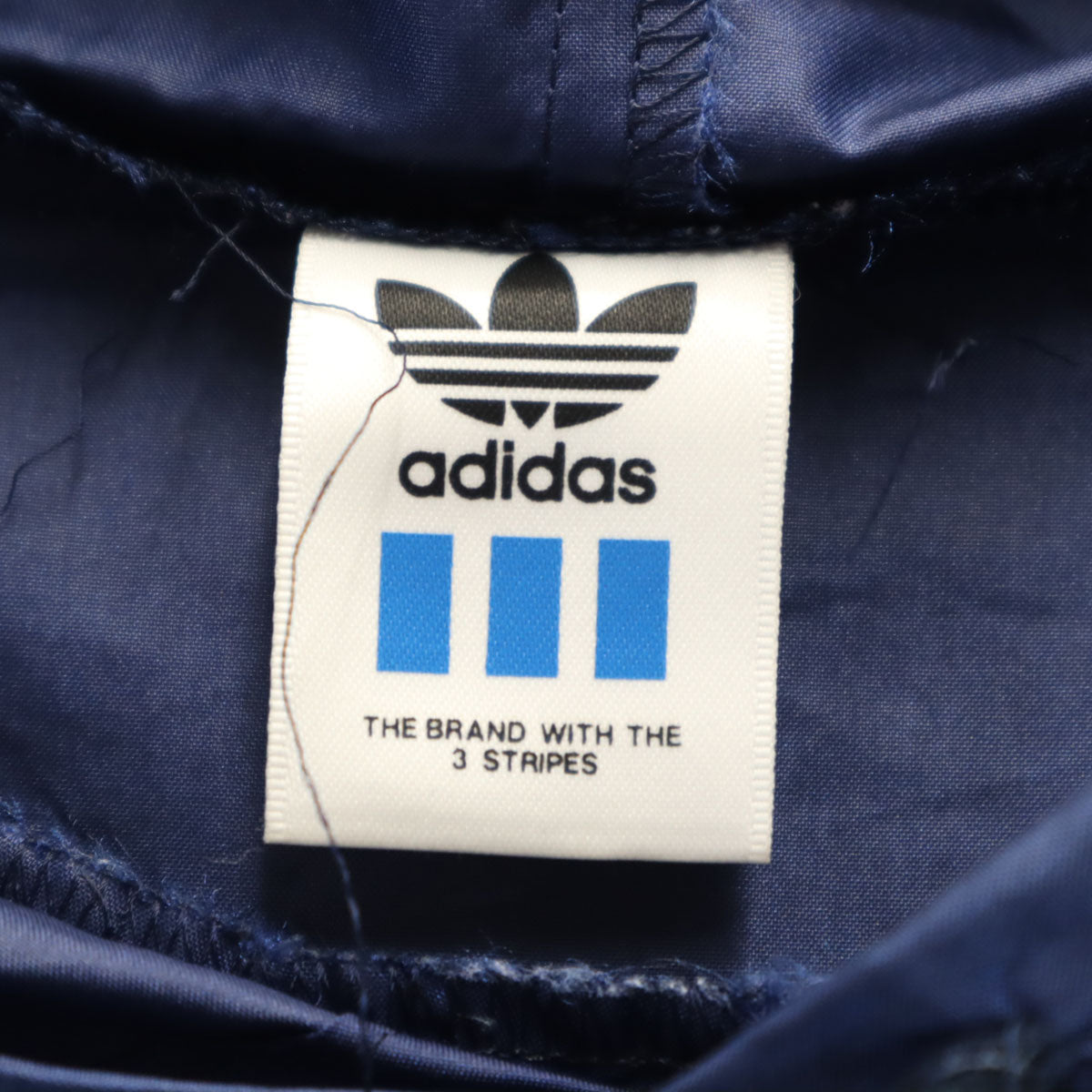 adidas アディダス 80s 日本製 ヴィンテージ バック ビッグトレフォイルロゴ トラックジャケット O ネイビー プルオーバー デサント メンズ