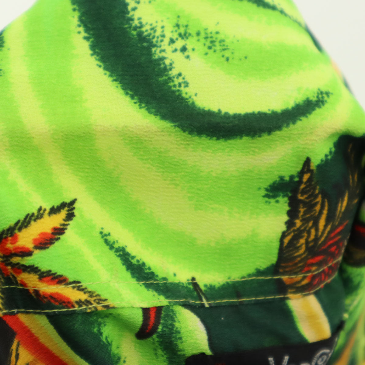 VanCoat 70s ヴィンテージ 総柄 半袖 アロハシャツ M 黄緑 メンズ