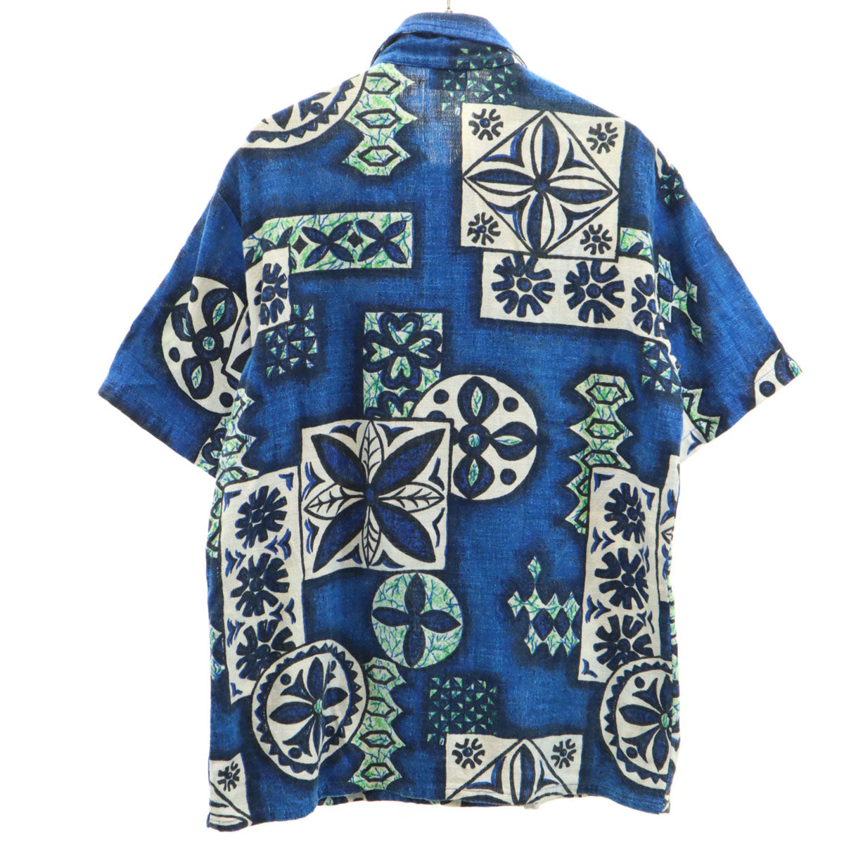 Sears シアーズ 70s ヴィンテージ 花柄 半袖 アロハシャツ M ブルー メンズ