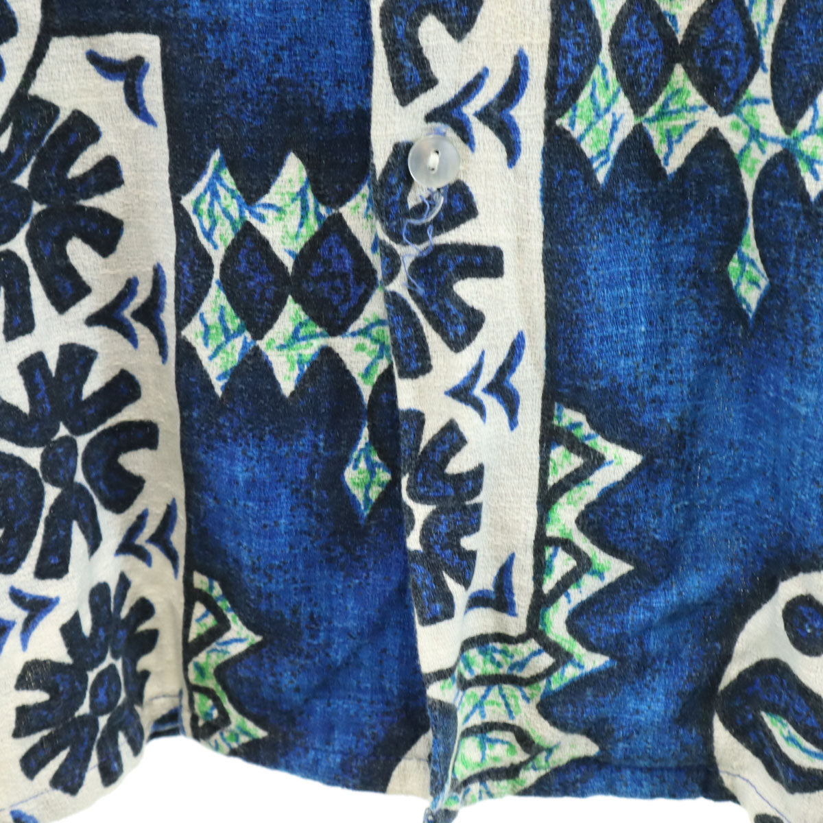 Sears シアーズ 70s ヴィンテージ 花柄 半袖 アロハシャツ M ブルー メンズ