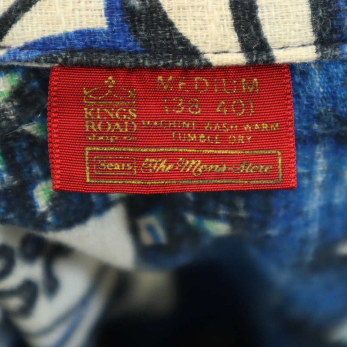 Sears シアーズ 70s ヴィンテージ 花柄 半袖 アロハシャツ M ブルー メンズ