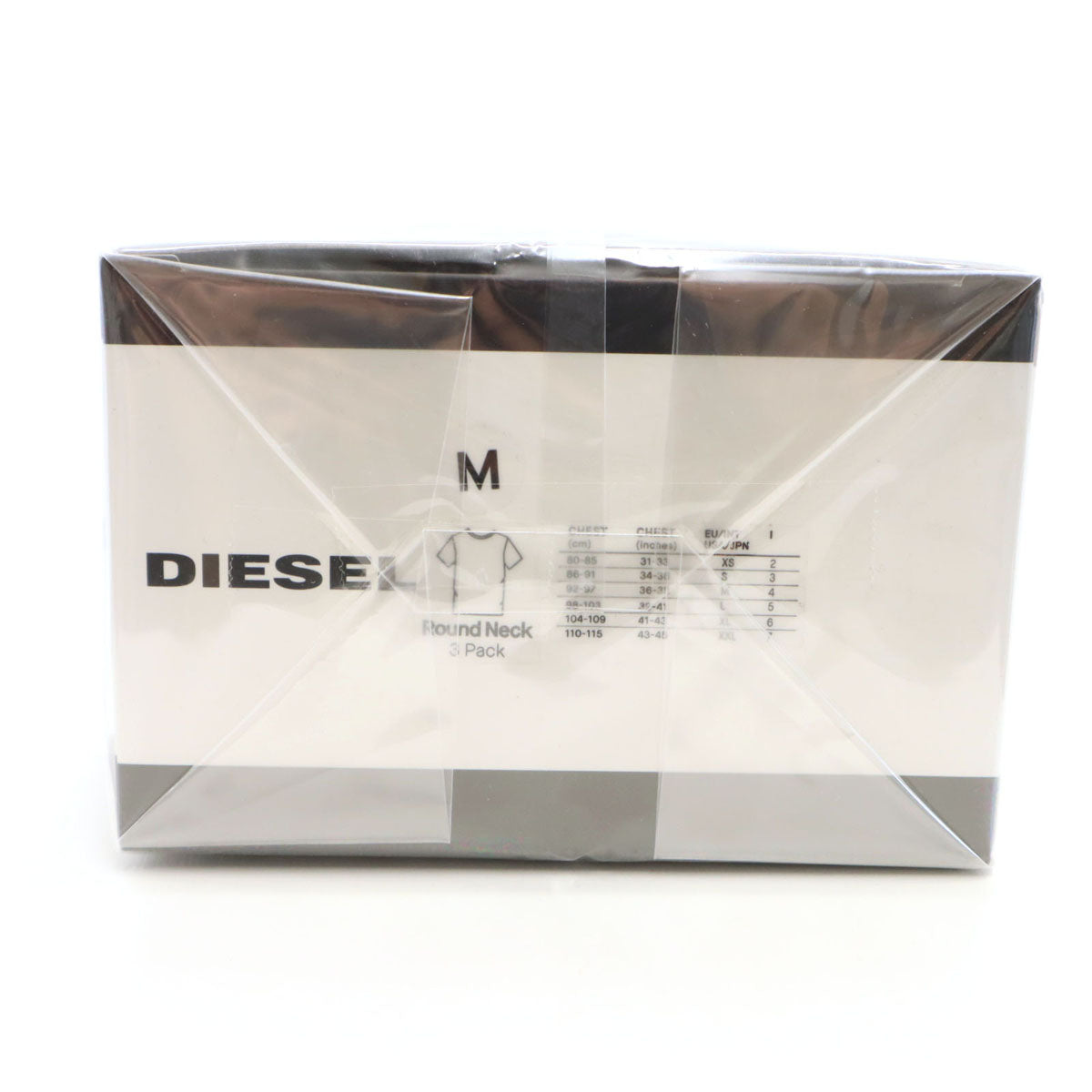 未使用 DIESEL ディーゼル ワンポイントロゴ 半袖 3枚組 Tシャツ M ホワイト メンズ