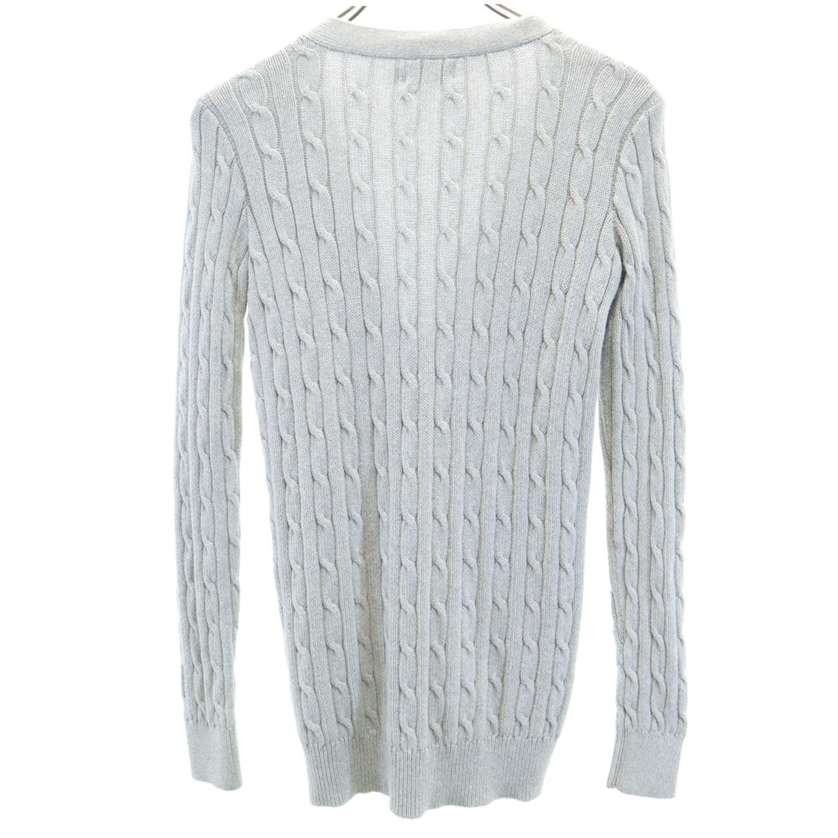 POLO RALPH LAUREN ポロラルフローレン 長袖 アラン コットン ニットカーディガン SP グレー フィッシャーマン レディース