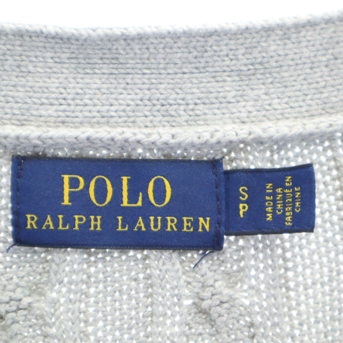 POLO RALPH LAUREN ポロラルフローレン 長袖 アラン コットン ニットカーディガン SP グレー フィッシャーマン レディース