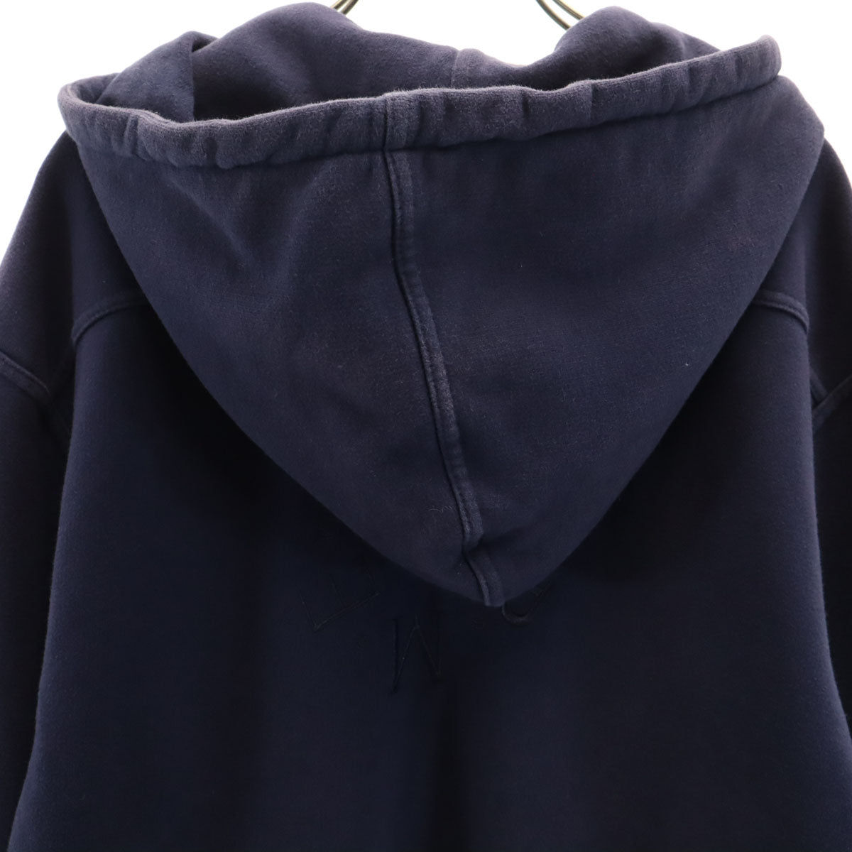 HERMES エルメス イタリア製 長袖 スウェット ジップパーカー S ネイビー 裏起毛 レディース