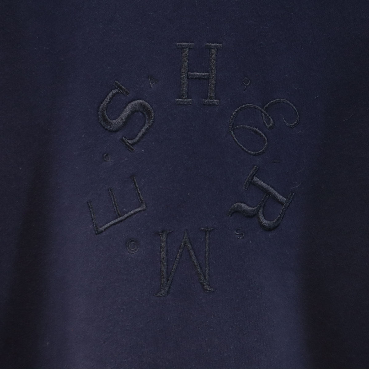 HERMES エルメス イタリア製 長袖 スウェット ジップパーカー S ネイビー 裏起毛 レディース