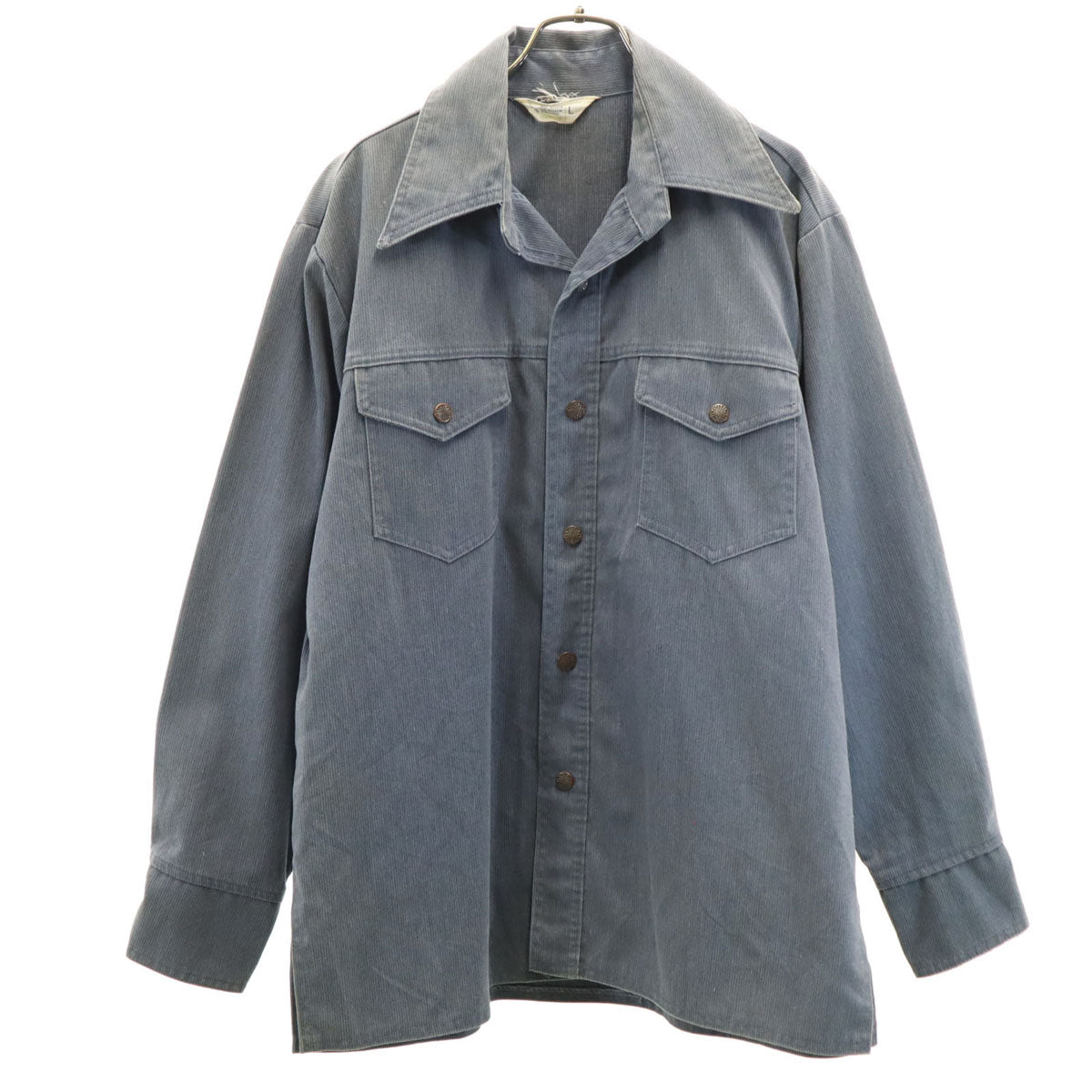 JCPenney ジェイシーペニー 70s ヴィンテージ 細畝 シャツジャケット L チャコールグレー メンズ