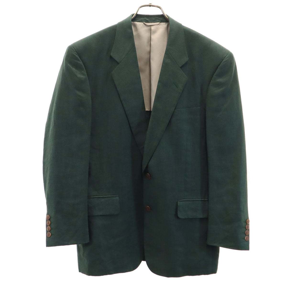 Christian Dior MONSIEUR クリスチャンディオール ムッシュ 90s リネン オールド テーラードジャケット A-4 深緑 メンズ