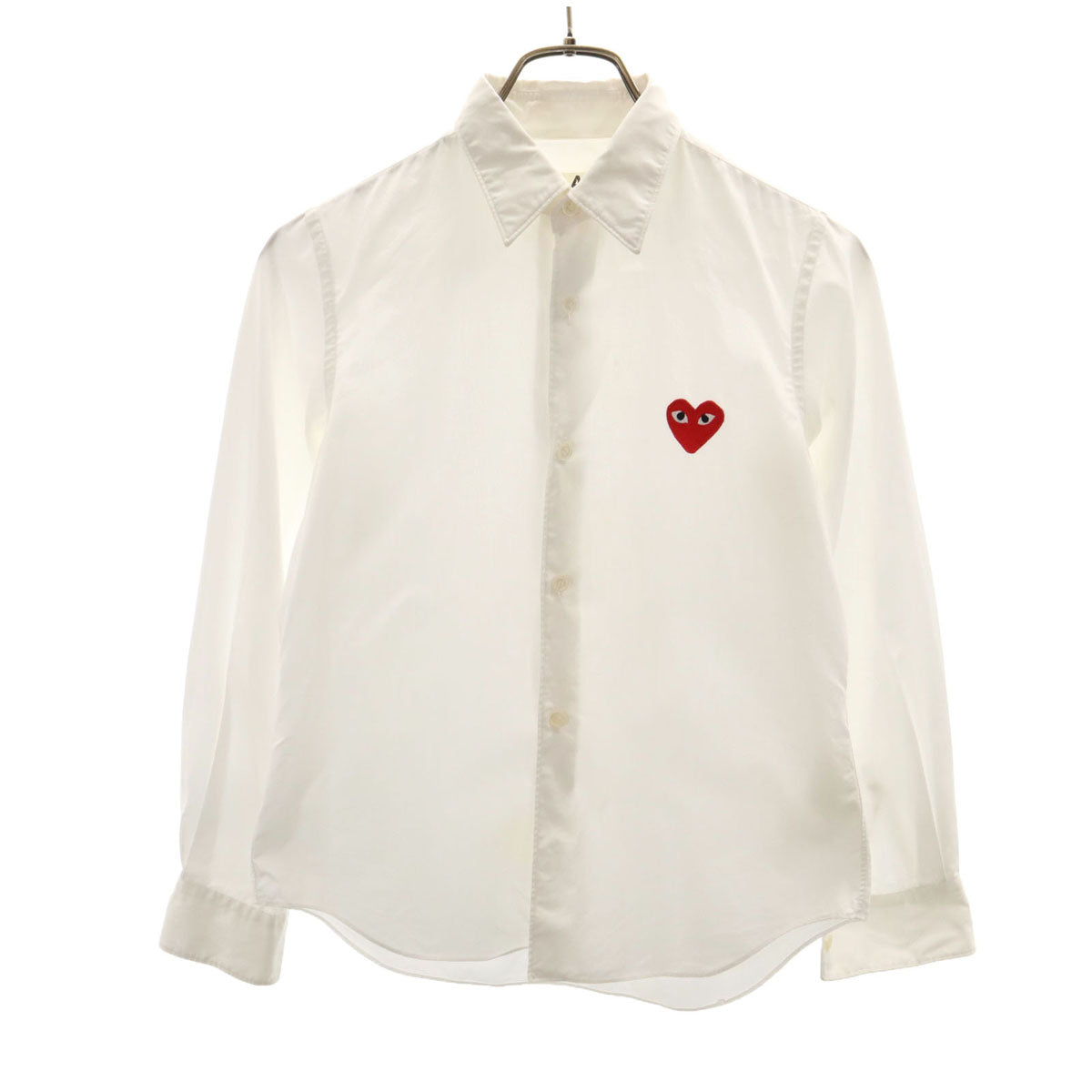 PLAY COMME des GARCONS プレイコムデギャルソン 日本製 長袖 シャツ S ホワイト メンズ