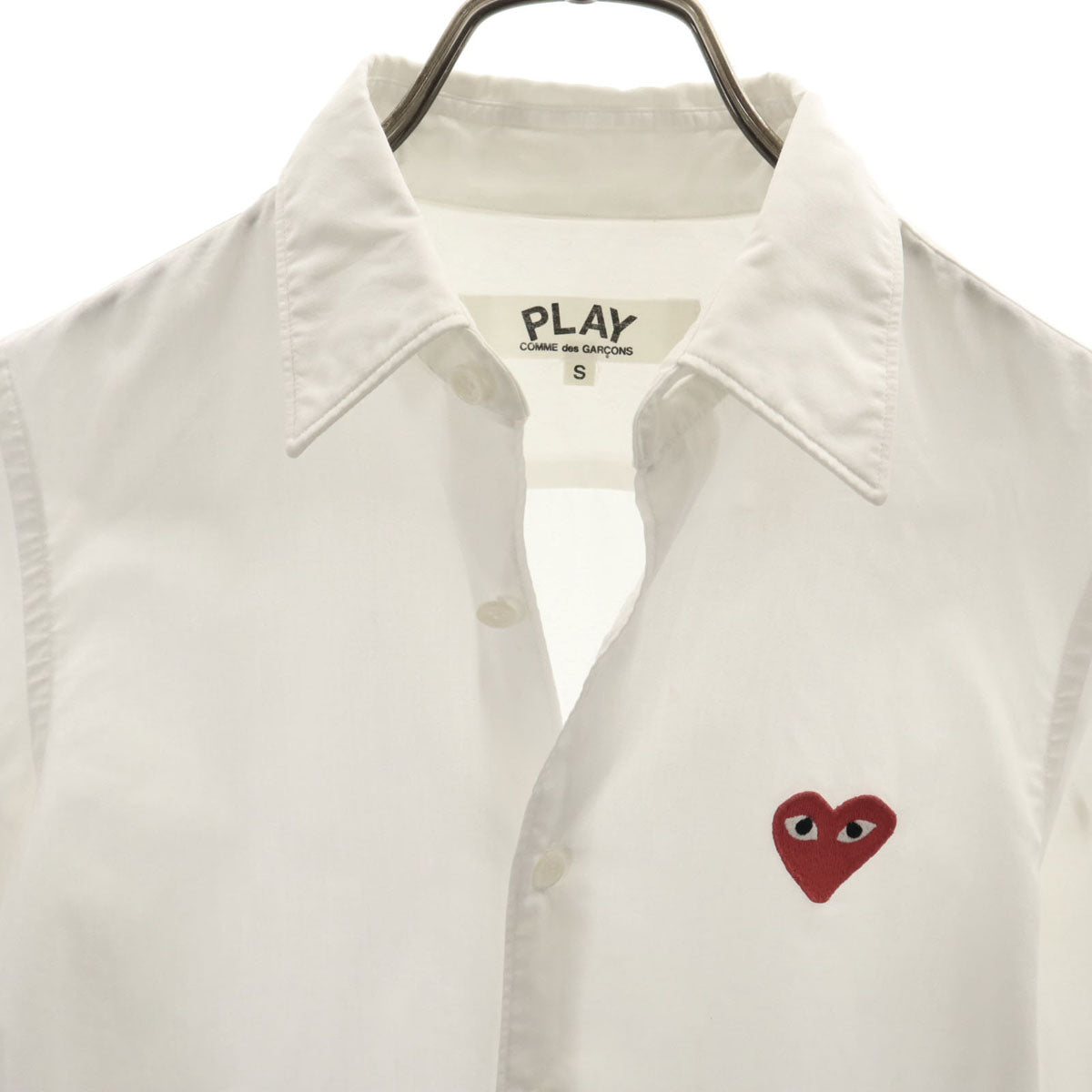 PLAY COMME des GARCONS プレイコムデギャルソン 日本製 長袖 シャツ S ホワイト メンズ
