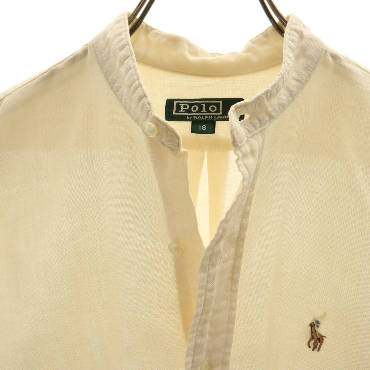 Polo by Ralph Lauren ポロバイラルフローレン 80s ヴィンテージ 緑タグ ボーイズ 長袖 シャツ 18 アイボリー系 キッズ