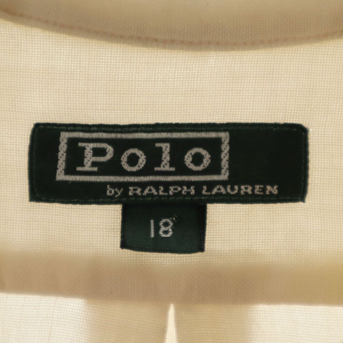 Polo by Ralph Lauren ポロバイラルフローレン 80s ヴィンテージ 緑タグ ボーイズ 長袖 シャツ 18 アイボリー系 キッズ