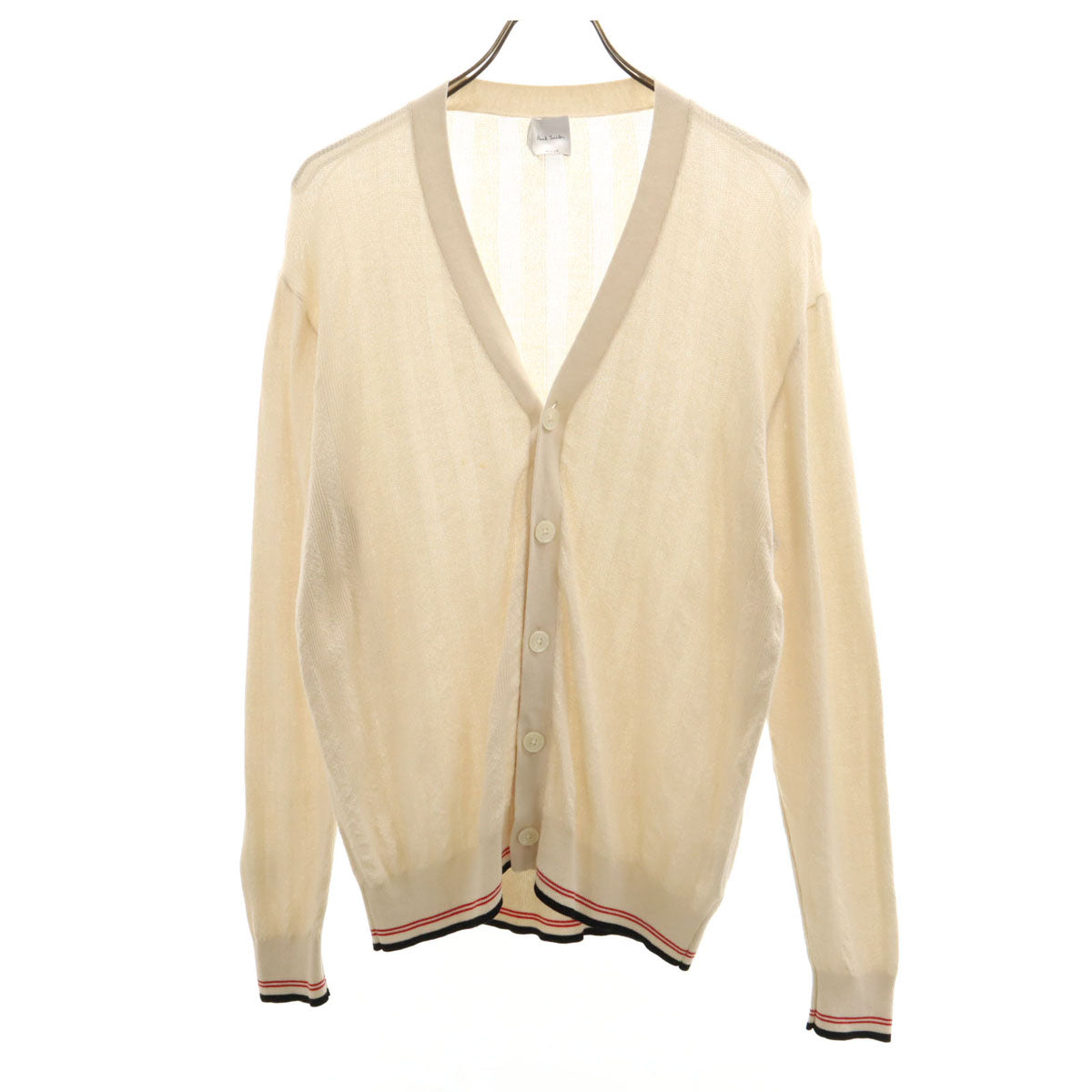 Paul Smith ポールスミス 長袖 Vネック カーディガン M ベージュ系 メンズ