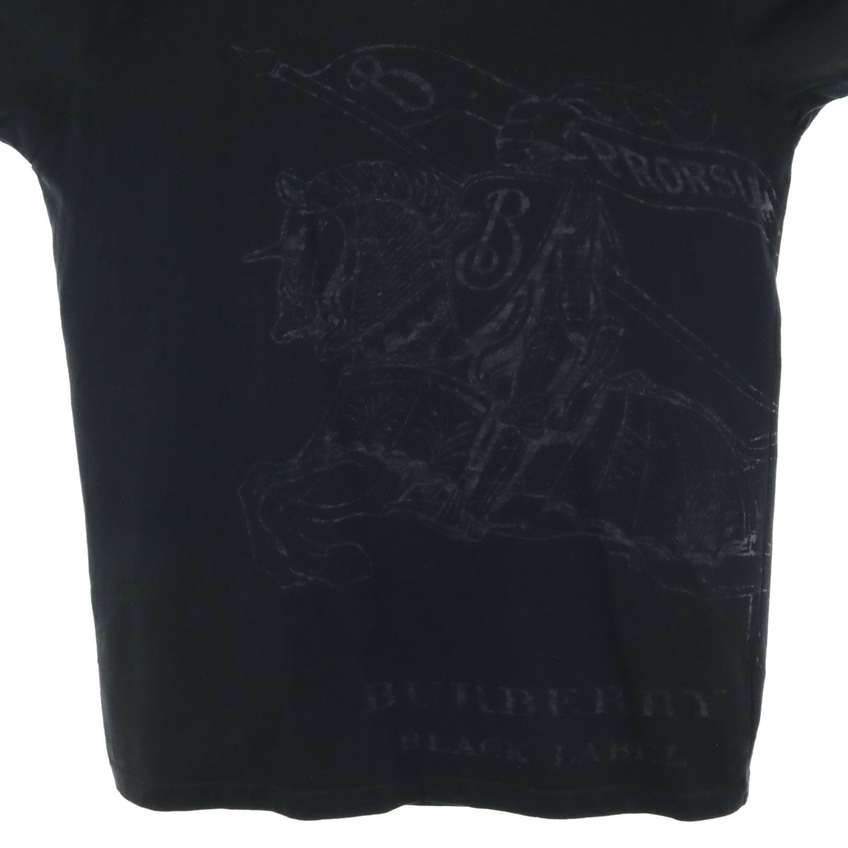未使用 BURBERRY BLACK LABEL バーバリーブラックレーベル 日本製 半袖 Tシャツ 3 ブラック 三陽商会 メンズ