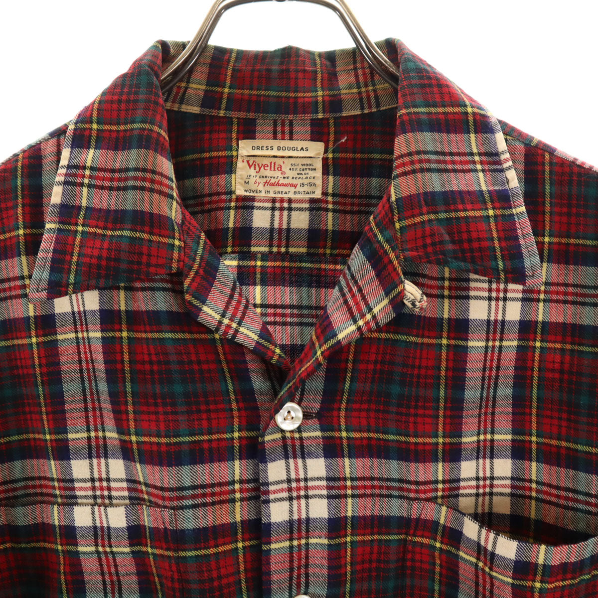 Hathaway ハサウェイ 60s ヴィンテージ 開襟 チェック柄 長袖 オープン