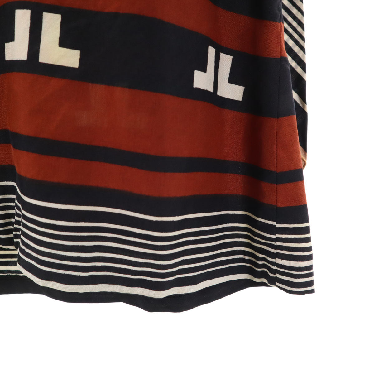 LANVIN ランバン 80s フランス製 シルク100％ ヴィンテージ 総柄 長袖 スカーフドッキング シャツ 38 黒系 レディース